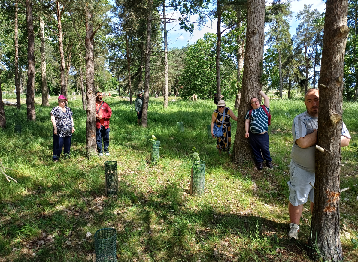 Customers in the woods