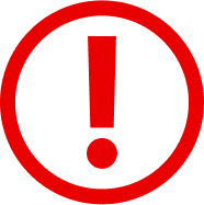 A warning symbol graphic