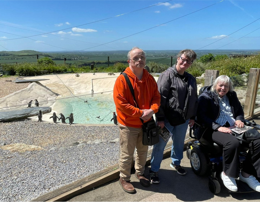 A photo of customers at the zoo