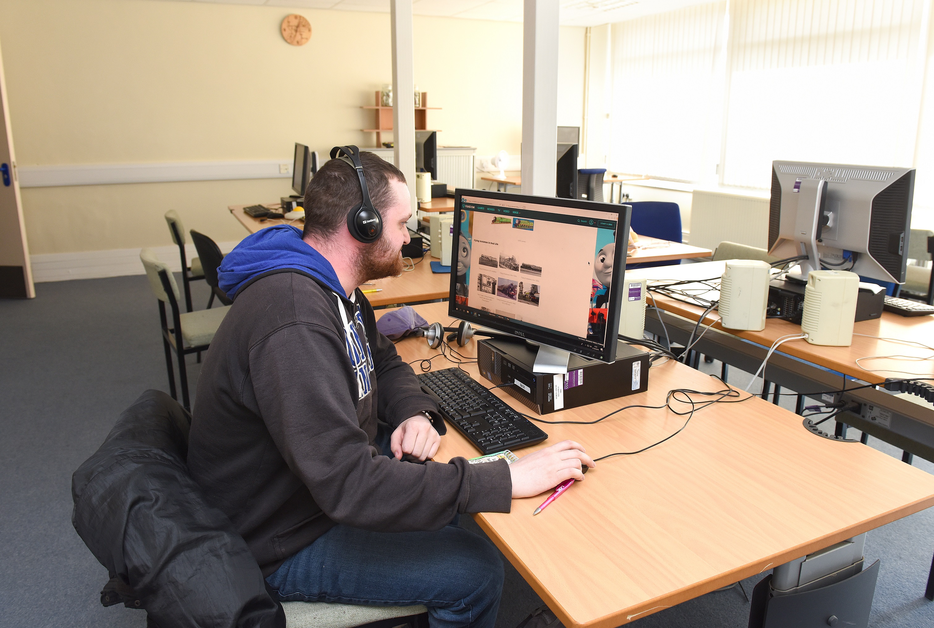 A customer using a computer