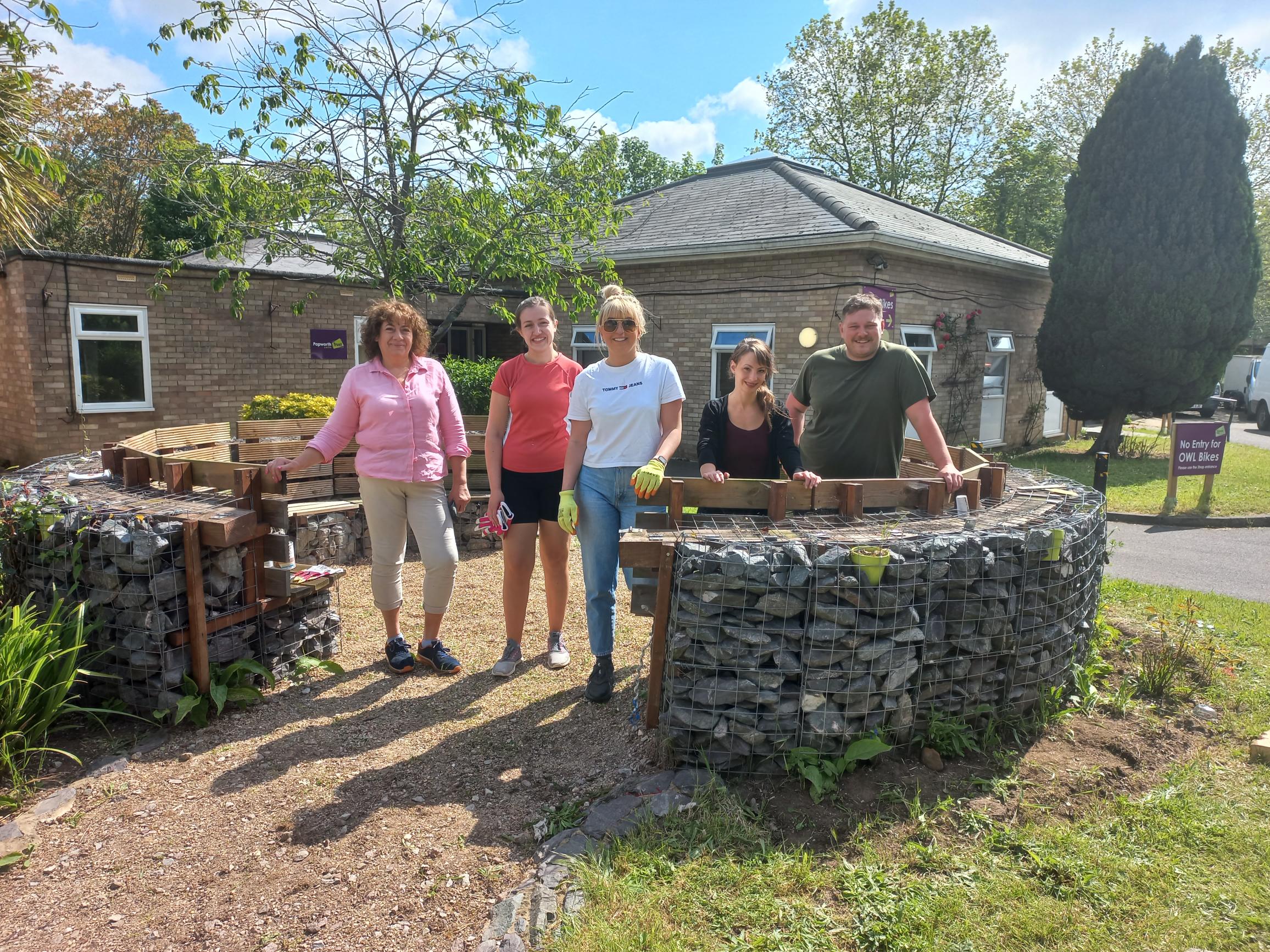 A photo of the PWC team volunteering at our Cambridge centre