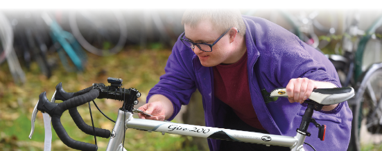 Customer fixing a bike