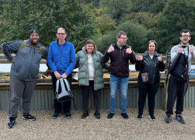 Customers outside on a walk 