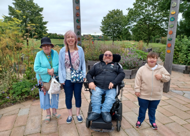 Customers in a garden