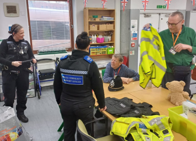 Customers with police