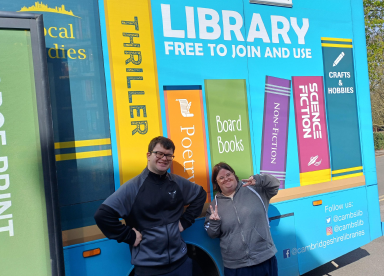 Customers at the Abington Library Bus