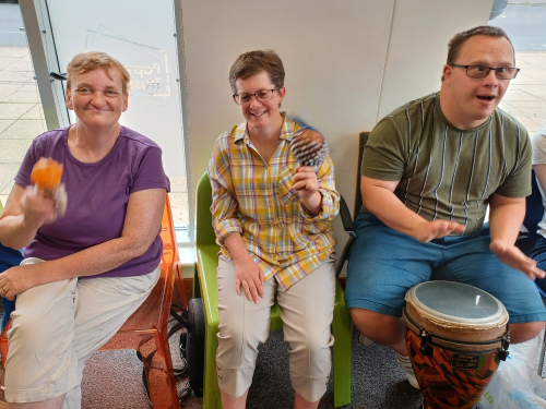 Image of three customers at Beat This music session