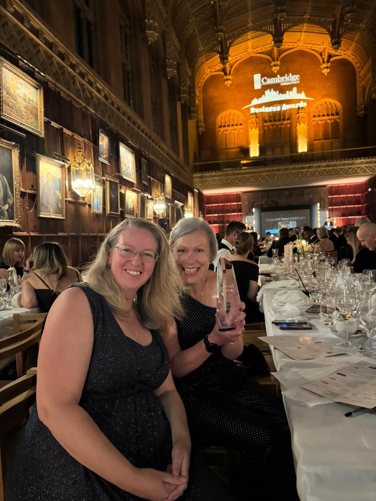 An image of Sarah Harvey and Karryn Dixon at the 2025 Cambridge Independent Business Awards