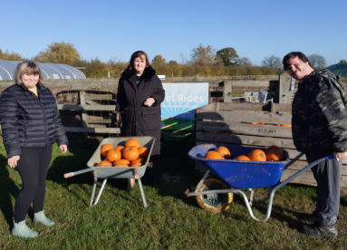 Basildon customers at the pumpkin farm