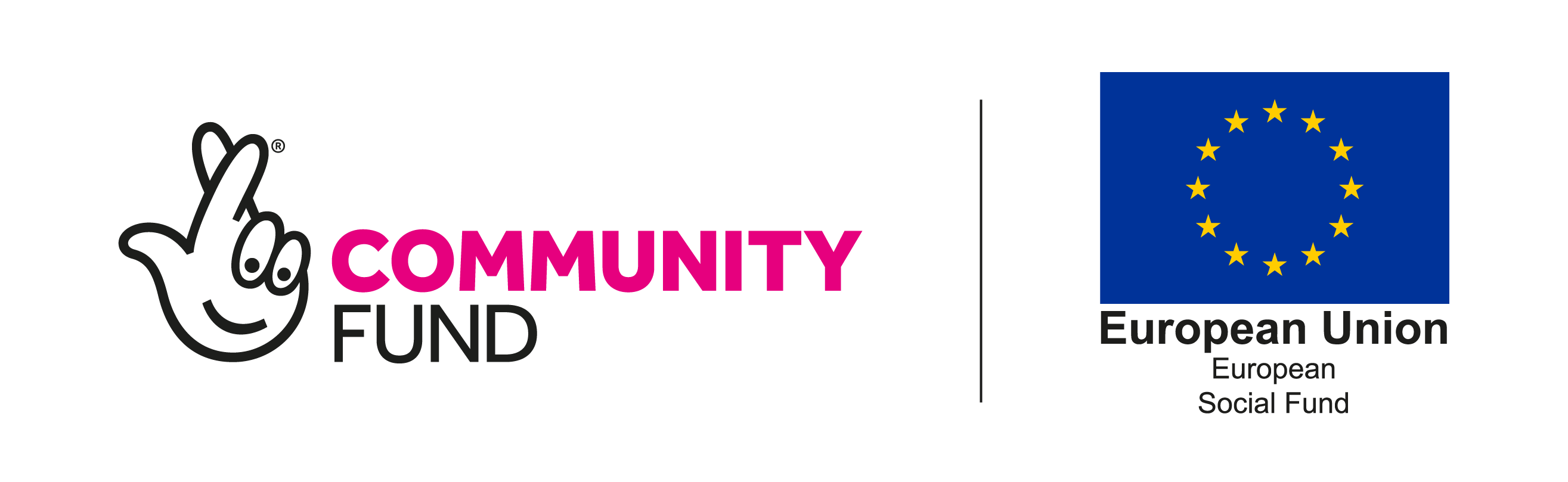 Logos of the national lottery community fund and the european social fund