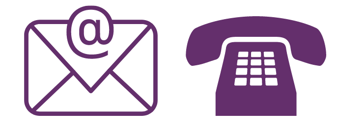 an email symbol and telephone symbol