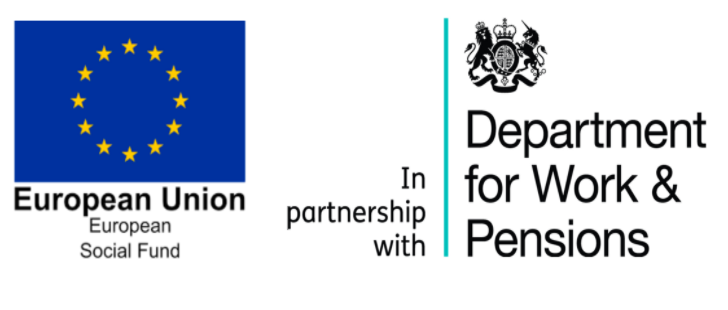 logos for european social fund and department for work and pensions